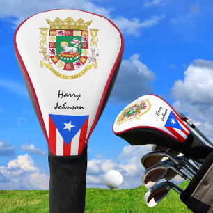 Couvre-club De Golf Drapeau porto-ricain & Clubs de Golf Monogrammes C
