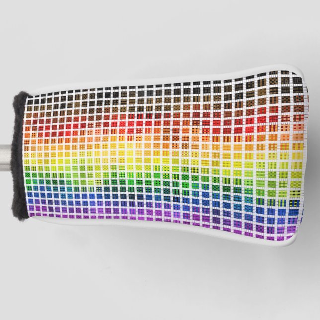 Couvre-club De Golf Drapeau Quirky Boho Plaid Coloré Gay Rainbow Pride (Devant)