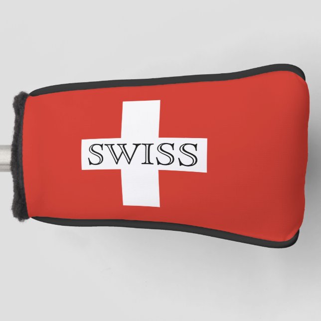 Couvre-club De Golf Drapeau suisse à tête de golf (Devant)