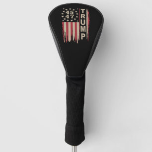 Couvre-club De Golf Drapeau Trump 45 47 Vintage Rétro Amérique USA