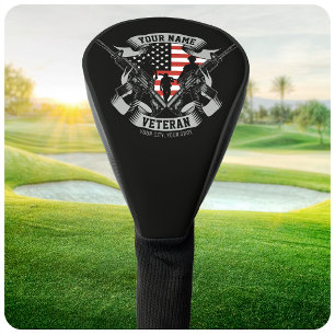 Couvre-club De Golf Drapeau USA personnalisé de vétéran américain fier