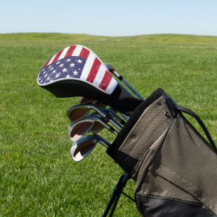 Couvre-club De Golf Drapeau vintage USA Patriotique Américain Rouge Bl