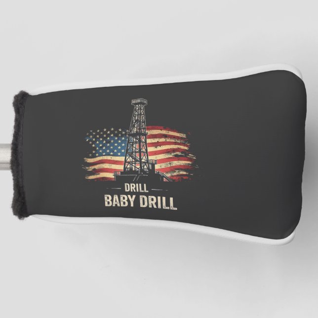 Couvre-club De Golf Drill Baby Drill American Trump Energy Economy (Devant)