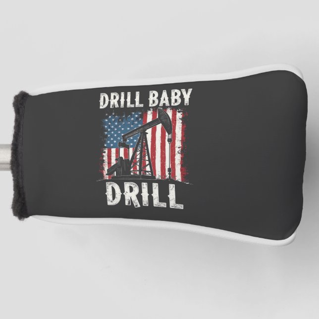Couvre-club De Golf Drill Baby Drill American Trump Energy Economy (Devant)