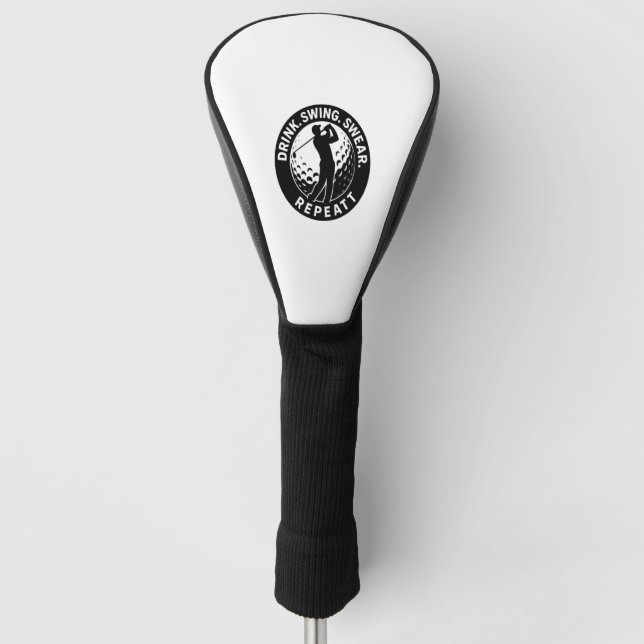 Couvre-club De Golf Drink Swing Sweat Repeat Golf (Devant)