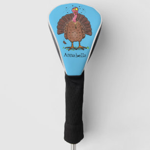 Couvre-club De Golf Drôle dinde marron de la ferme avec des mouches de