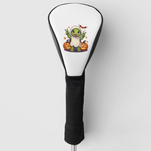 Couvre-club De Golf Drôle Turtle Ghost Citrouille Boo Halloween Kids M (Devant)