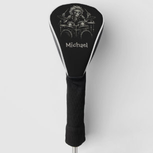 Couvre-club De Golf Drummer Rocher Skeleton personnalisé Halloween Éff