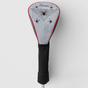 Couvre-club De Golf Éffrayant Black Vive araignées Rouge Hourglass Web