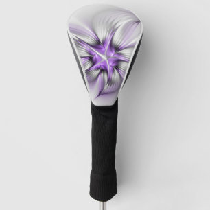 Couvre-club De Golf Élégance florale Art Abstrait Violet Fractal moder