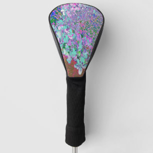 Couvre-club De Golf Elegant Aqua et Purple Limelight Hydrangea Détail