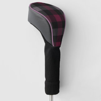 Couvre-club De Golf Elegant Burgundy and Black Buffalo Plaid Golf Head