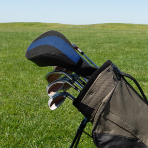 Couvre-club De Golf Élégant Cuir Vintage noir et bleu pointu