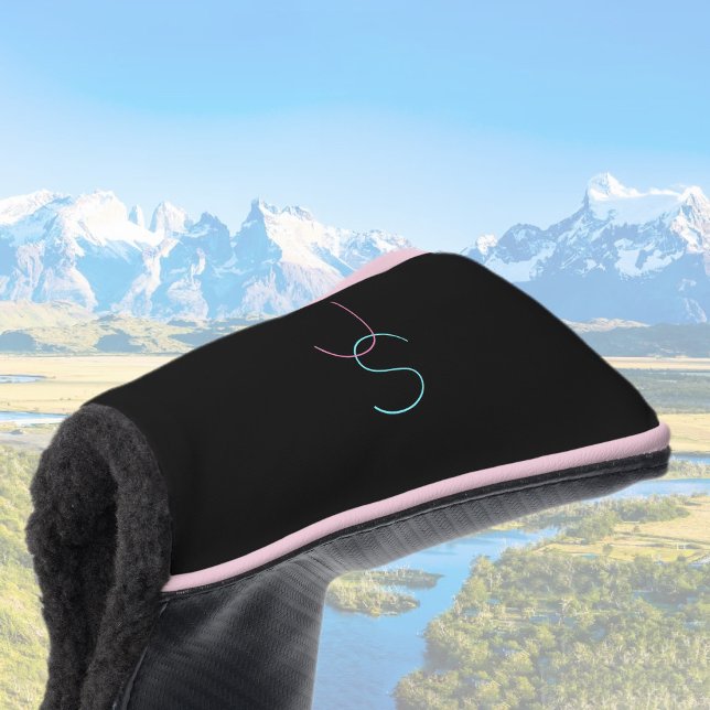 Couvre-club De Golf Élégant Éditable Deux Initiales D'Apparence Modern (Créateur téléchargé)