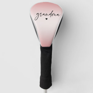 Couvre-club De Golf Élégant et subtil Pink Grandma Script Cadeau