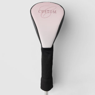 Couvre-club De Golf Élégant lettrage et monogramme Rose Ombre