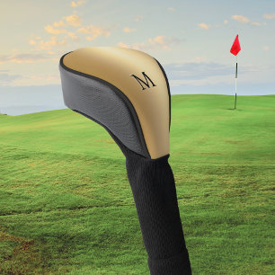 Couvre-club De Golf Élégant minimal Faux Or Élégant Cool Monogramme