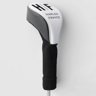 Couvre-club De Golf Élégant Monogrammé Initial et nom Personnalisé