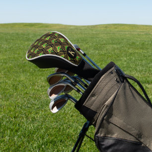 Couvre-club De Golf Elégant Motif Gold et Green Art Déco