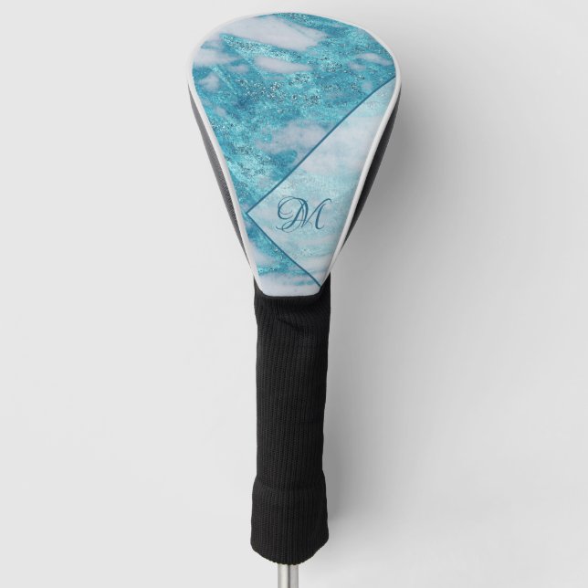 Couvre-club De Golf Élégant Parties scintillant bleu Turquoise Bling M (Devant)