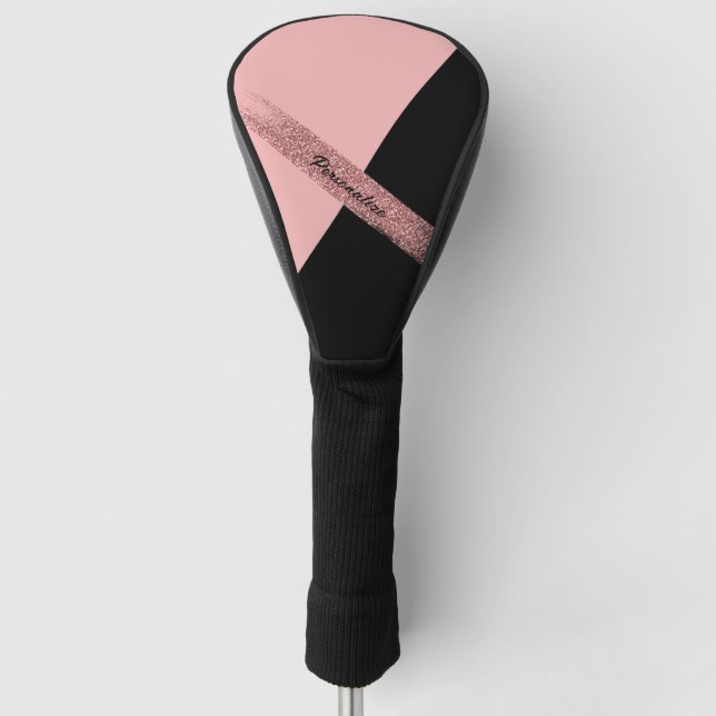 Couvre-club De Golf Elégant Parties scintillant rose noir élégant Glam (Devant)