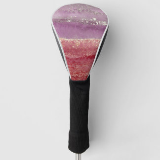 Couvre-club De Golf Elegant purple and gold glitter
