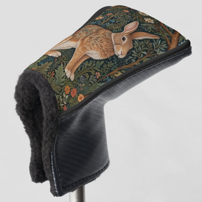 Couvre-club De Golf Élégant retro lapin boisé boisé fleuri (Devant 3/4)