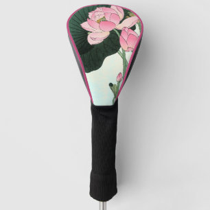 Couvre-club De Golf Élégant Vintage japonais rose Lotus Flower