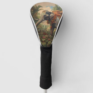 Couvre-club De Golf éléphant botanique vintage avec howdah