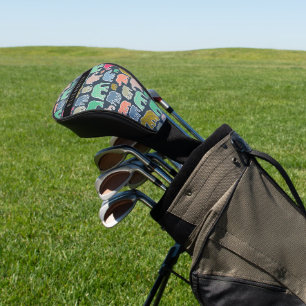 Couvre-club De Golf Eléphants colorés, Motif d'éléphants, Votre nom