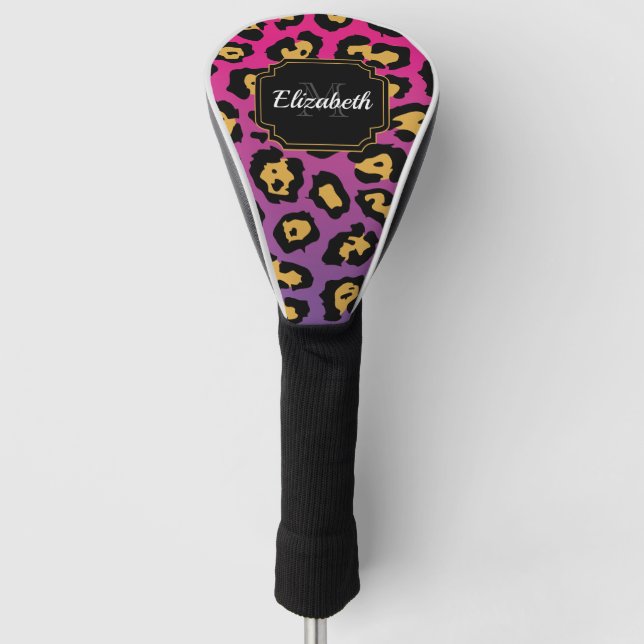 Couvre-club De Golf Empreinte de léopard pourpre (Devant)