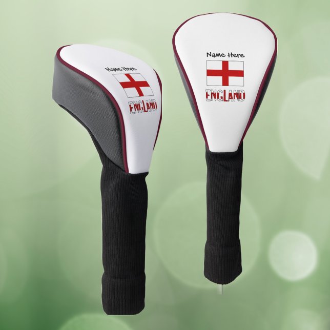 Couvre-club De Golf England and English Flag with Your Name (Créateur téléchargé)