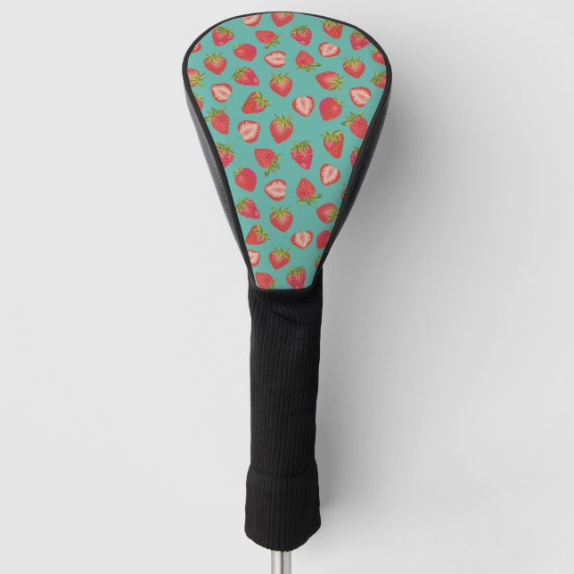 Couvre-club De Golf Été Fraise Green & Red Golf Head Coque (Devant)