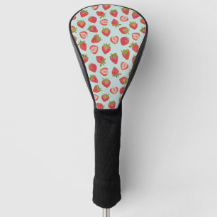 Couvre-club De Golf Été Monnaie fraise Vert et rouge Golf Tête couvert