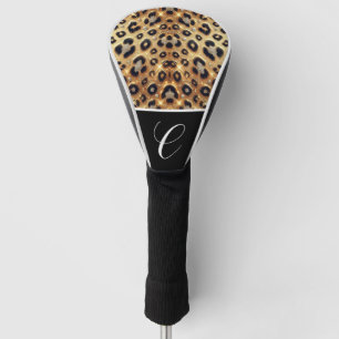Couvre-club De Golf Étincelle Glam Or Léopard Noir Cheetah Imprimer