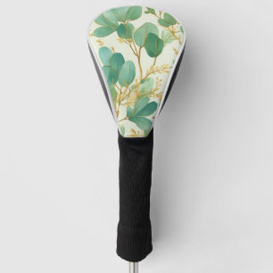 Couvre-club De Golf Eucalyptus Feuille Green et Gold Design