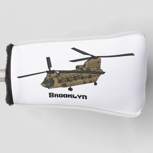 Couvre-club De Golf Exemple d'hélicoptère militaire Chinook (Devant)
