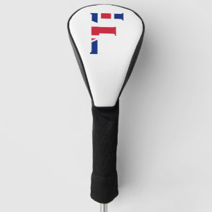 Couvre-club De Golf F Monogramme superposé sur Union Jack Flag dccn