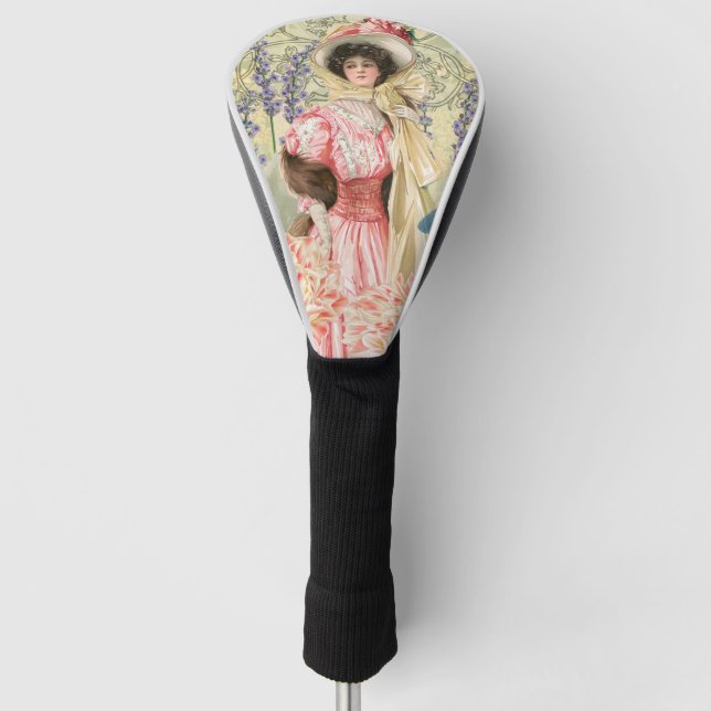 Couvre-club De Golf Femme victorienne florale rose Régence (Devant)