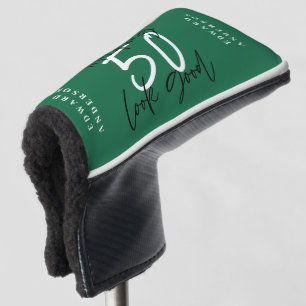 Couvre-club De Golf Fête d'anniversaire de 50 ans en typographie
