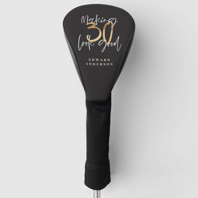 Couvre-club De Golf Fête de 30 ans en or (Devant)