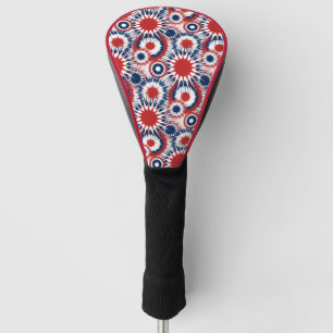 Couvre-club De Golf Feu d'artifice Patriotique rouge blanc et bleu