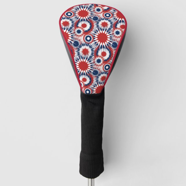 Couvre-club De Golf Feu d'artifice Patriotique rouge blanc et bleu (Devant)