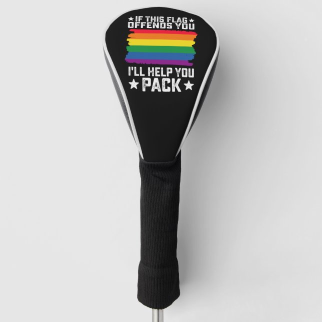 Couvre-club De Golf Fierté LGBT Si ce drapeau vous offense Je vous aid (Devant)