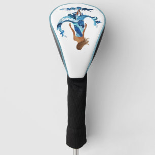 Couvre-club De Golf Fille de l'océan aux vagues bleues
