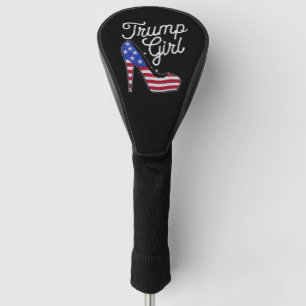 Couvre-club De Golf Fille Trump Talon Haut Drapeau Américain Bling Pat