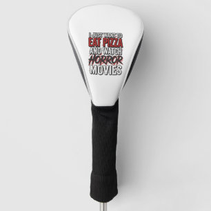 Couvre-club De Golf Films d'horreur de pizza Typographie vintage Hallo