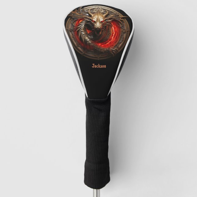 Couvre-club De Golf Fire Breathing Red Dragon Personalized (Devant)