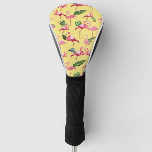 Couvre-club De Golf Flamants roses Love Motif 3 (Devant)