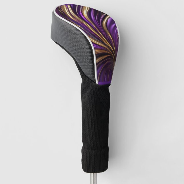 Couvre-club De Golf Flèche dorée violette moderne (Incliné)